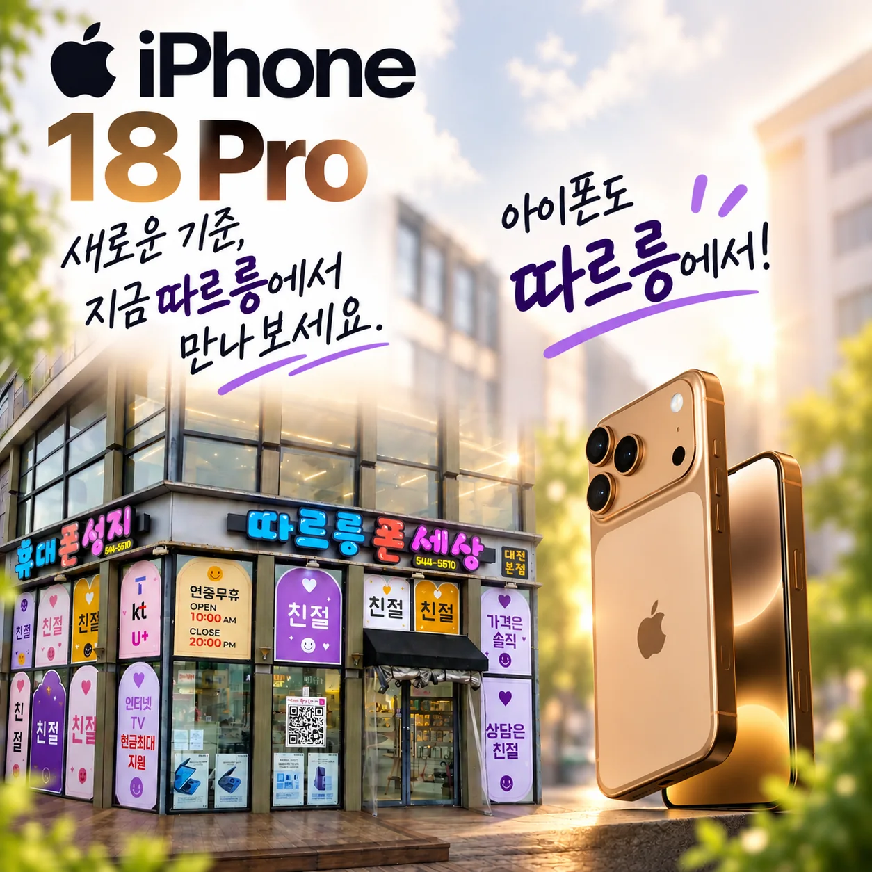 대전 아이폰18 따르릉폰세상 대전본점 구매 상담 안내 이미지